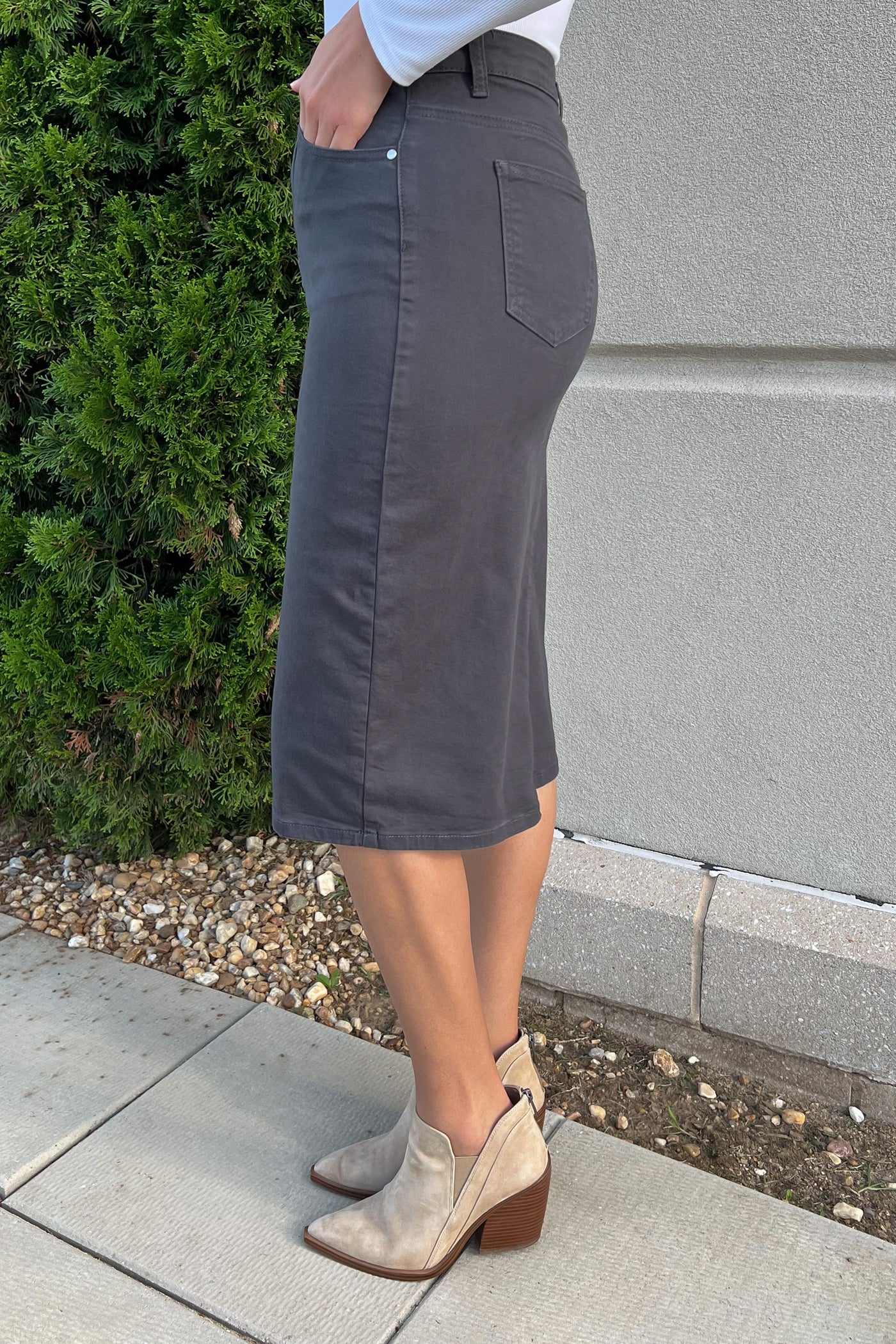 JDA Charcoal Gray Denim Skirt (FINAL SALE)