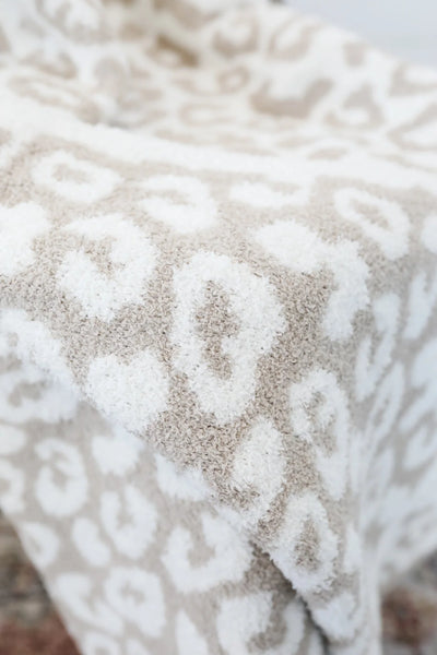 Leopard Comfy Luxe Blanket - Beige