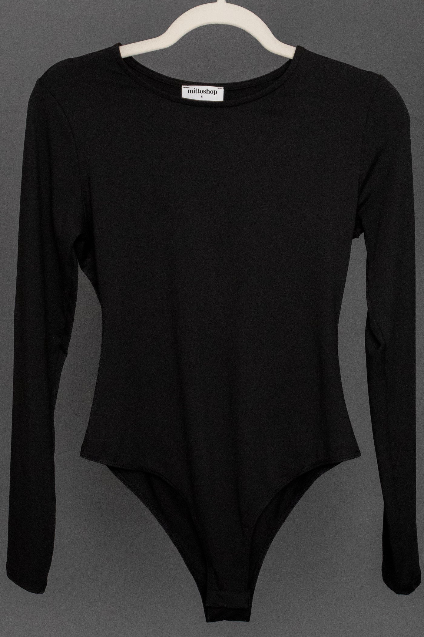 Ribbed Long Sleeve Bodysuit in Black