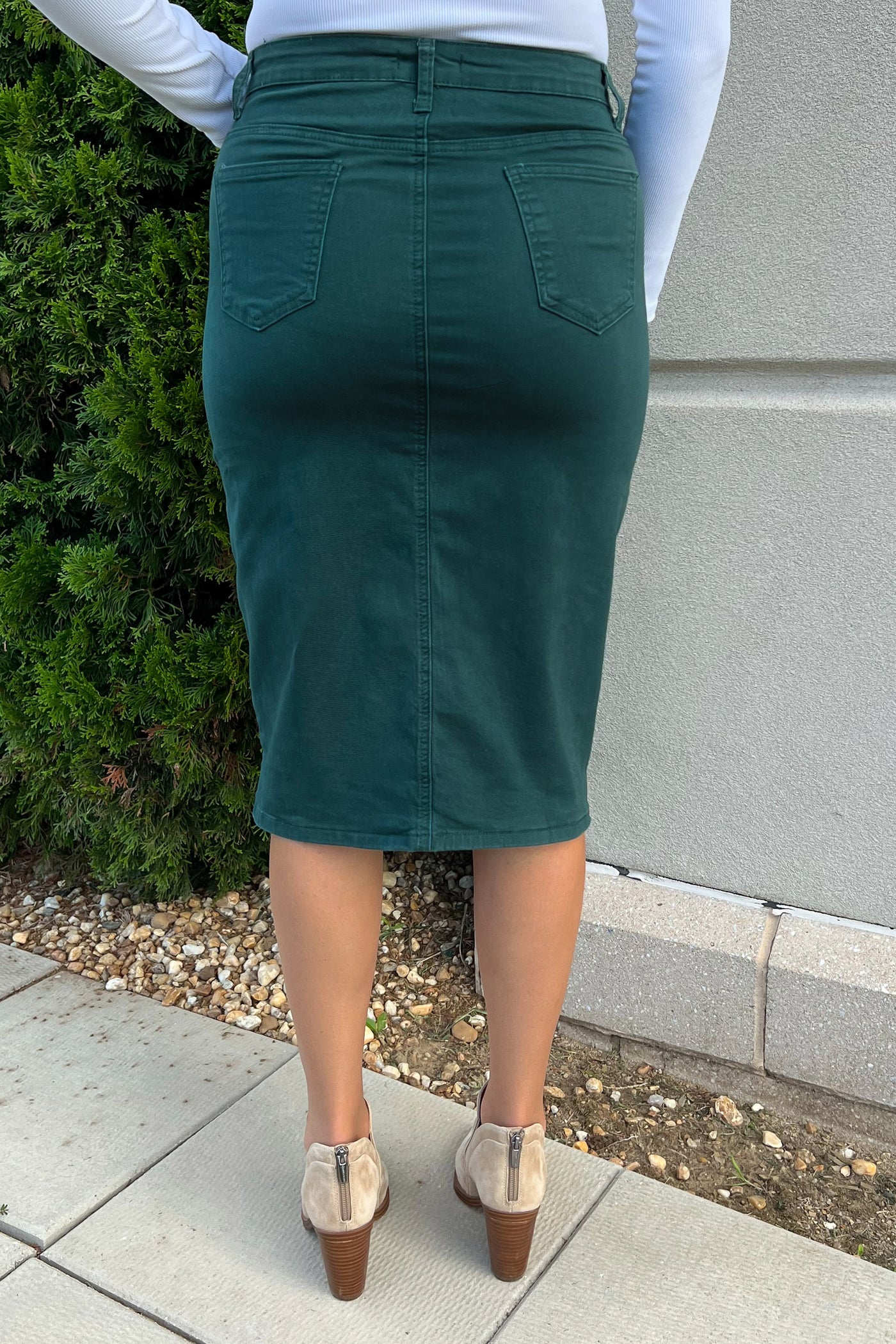 JDA Forest Green Denim Skirt