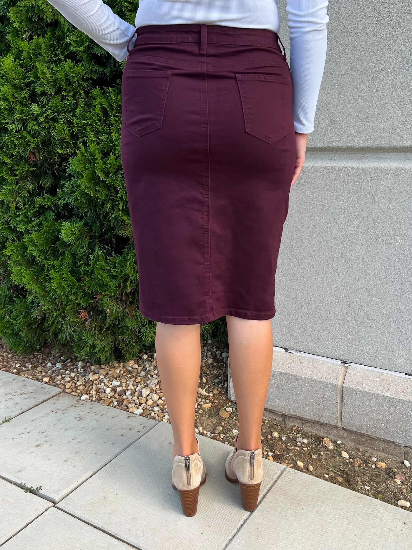 JDA Deep Plum Denim Skirt (FINAL SALE)