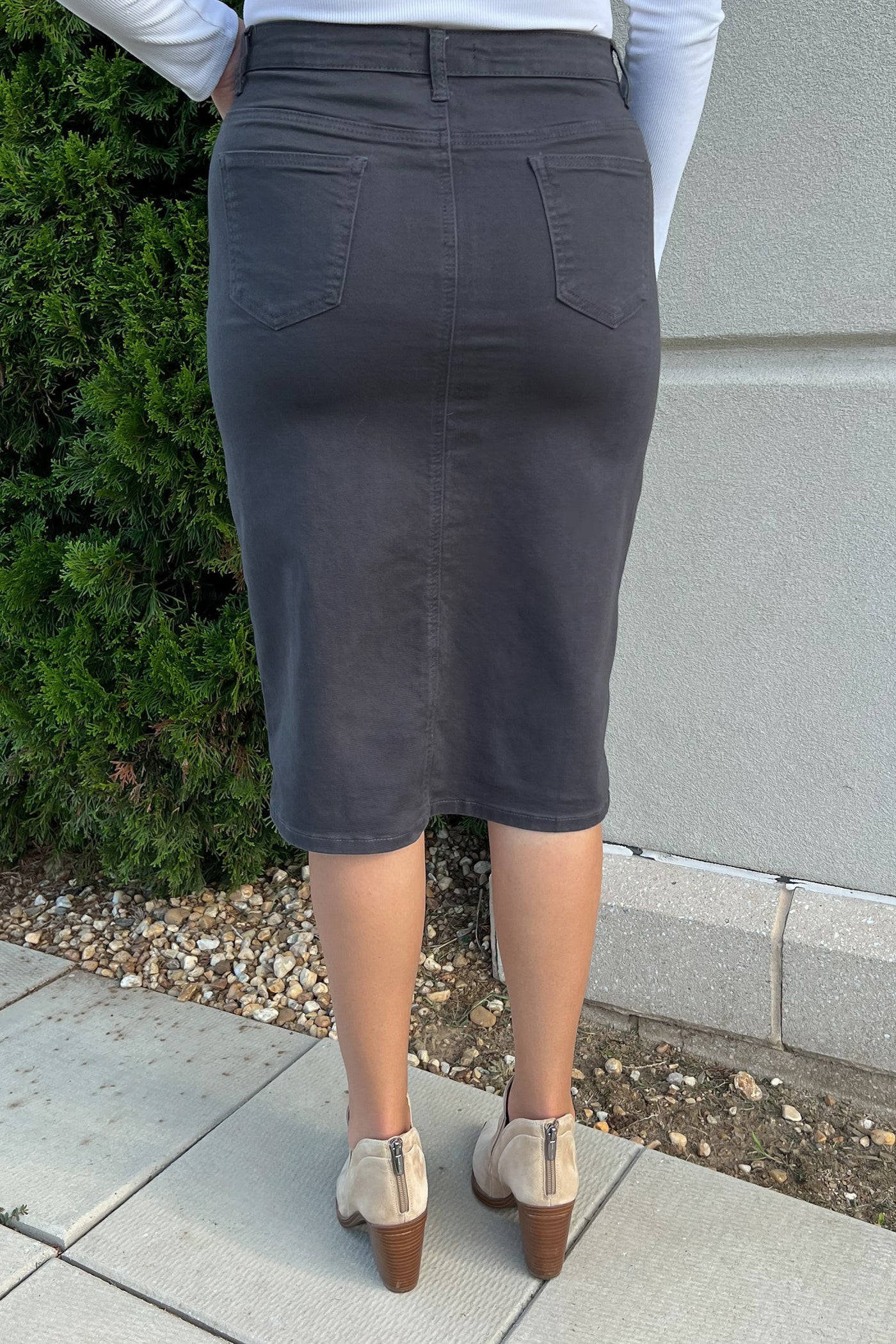 JDA Charcoal Gray Denim Skirt