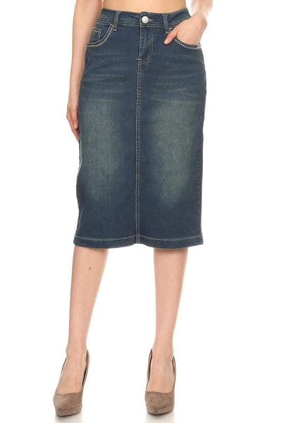 Emma Midi Denim Skirt (Vintage)
