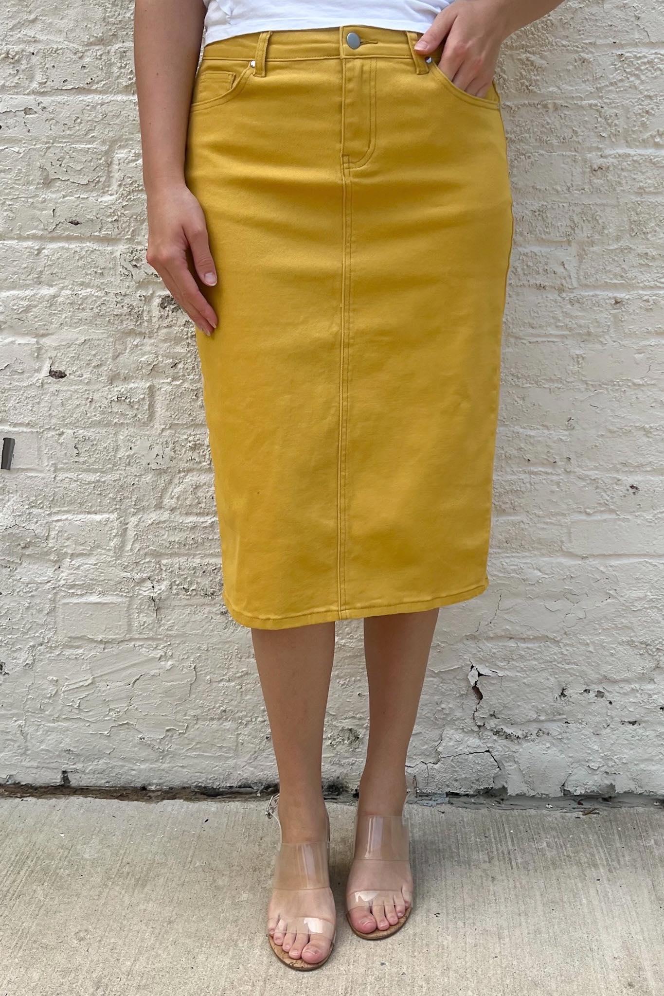 JDA Mustard Denim Skirt (FINAL SALE)
