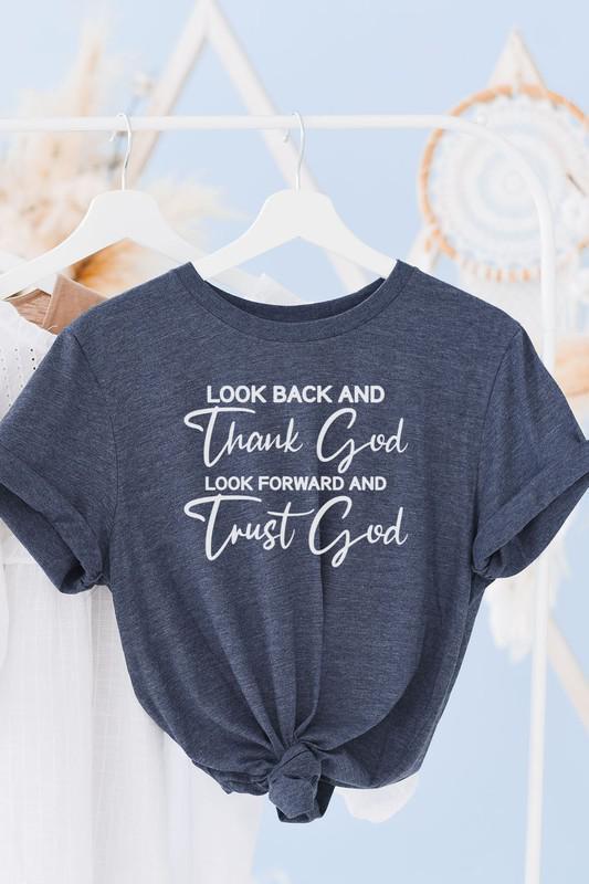 Thank God Trust God Graphic Tee in Navy (FINAL SALE)