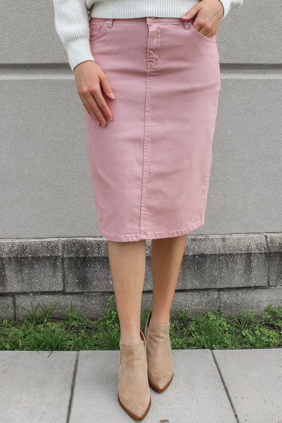 JDA Mauve Denim Skirt (FINAL SALE)