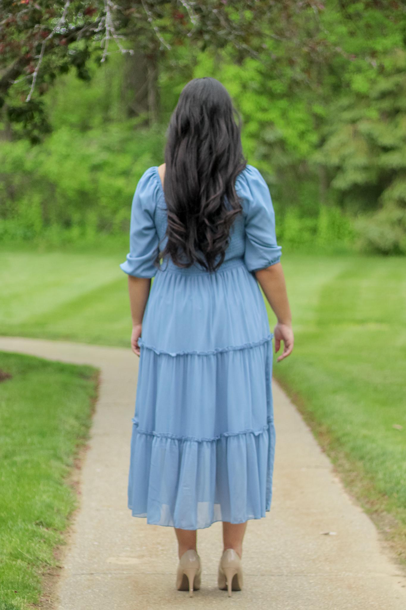 The Greta Dress in Blue Shadow (FINAL SALE)