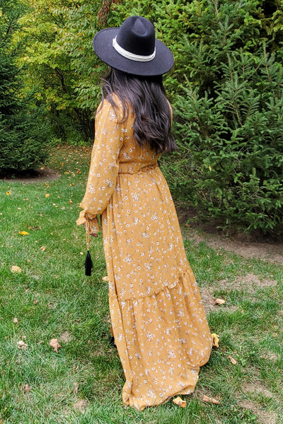 The Luca Floral Maxi Dress in Mustard (FINAL SALE)