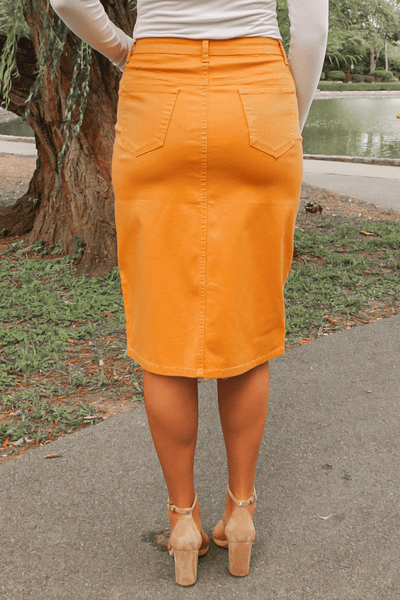 JDA Golden Mustard Denim Skirt (FINAL SALE)
