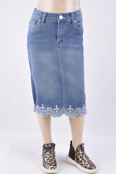 GIRLS Forever Lace Denim Skirt (Vintage) - FINAL SALE