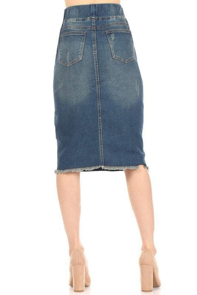 Becca Distressed Denim Skirt (Vintage)