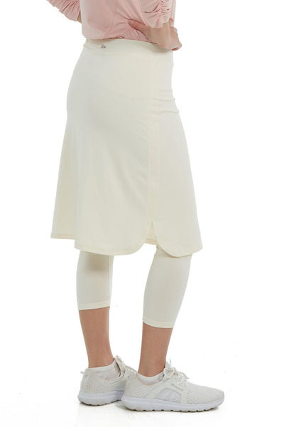 Cropped ShirtTail Snoga Athletic Skirt in White Cream (FINAL SALE)