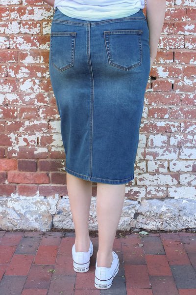 Bella Dark Wash Denim Skirt (FINAL SALE)