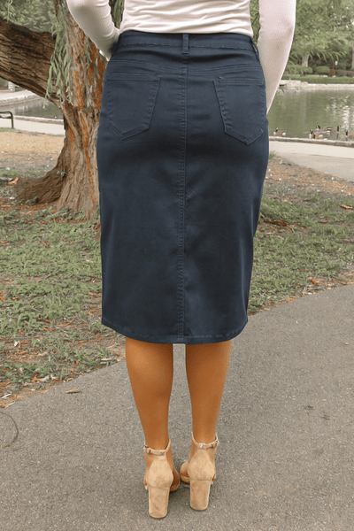 JDA Navy Denim Skirt