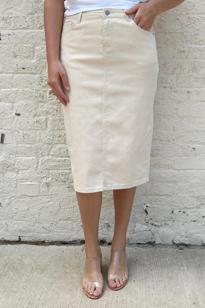 JDA Ivory Denim Skirt (FINAL SALE)