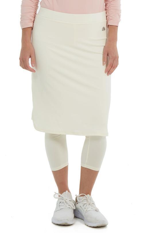 Cropped ShirtTail Snoga Athletic Skirt in White Cream (FINAL SALE)