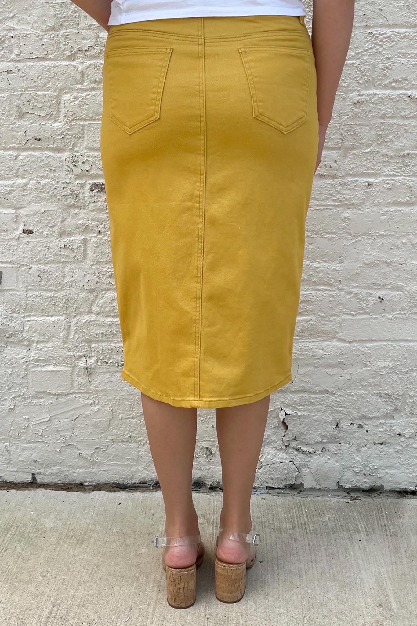Buy Women Mustard Yellow Solid Straight Suede Mini Skirt online   Looksgudin
