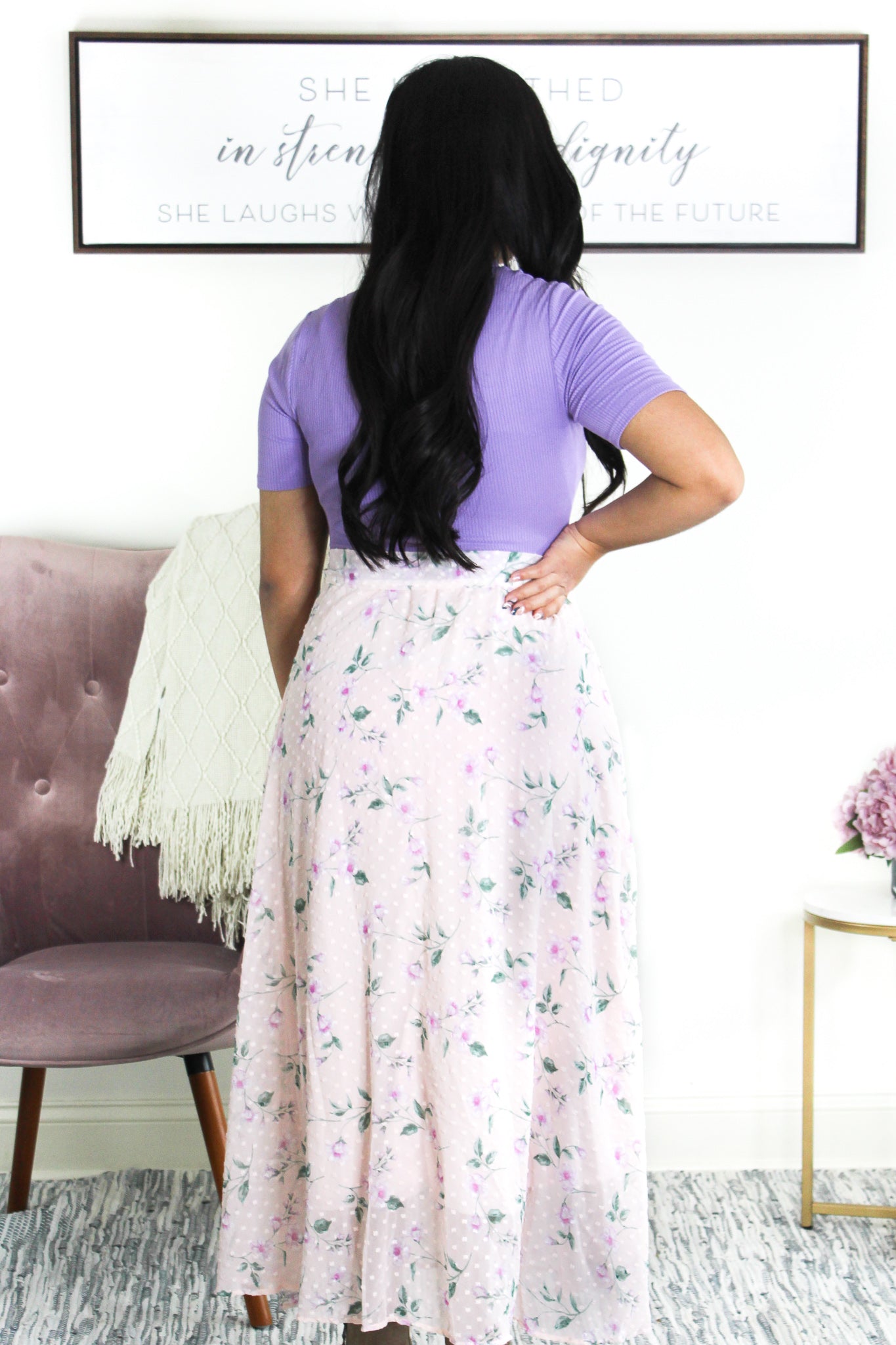 Darling Floral Maxi Dress in Lilac