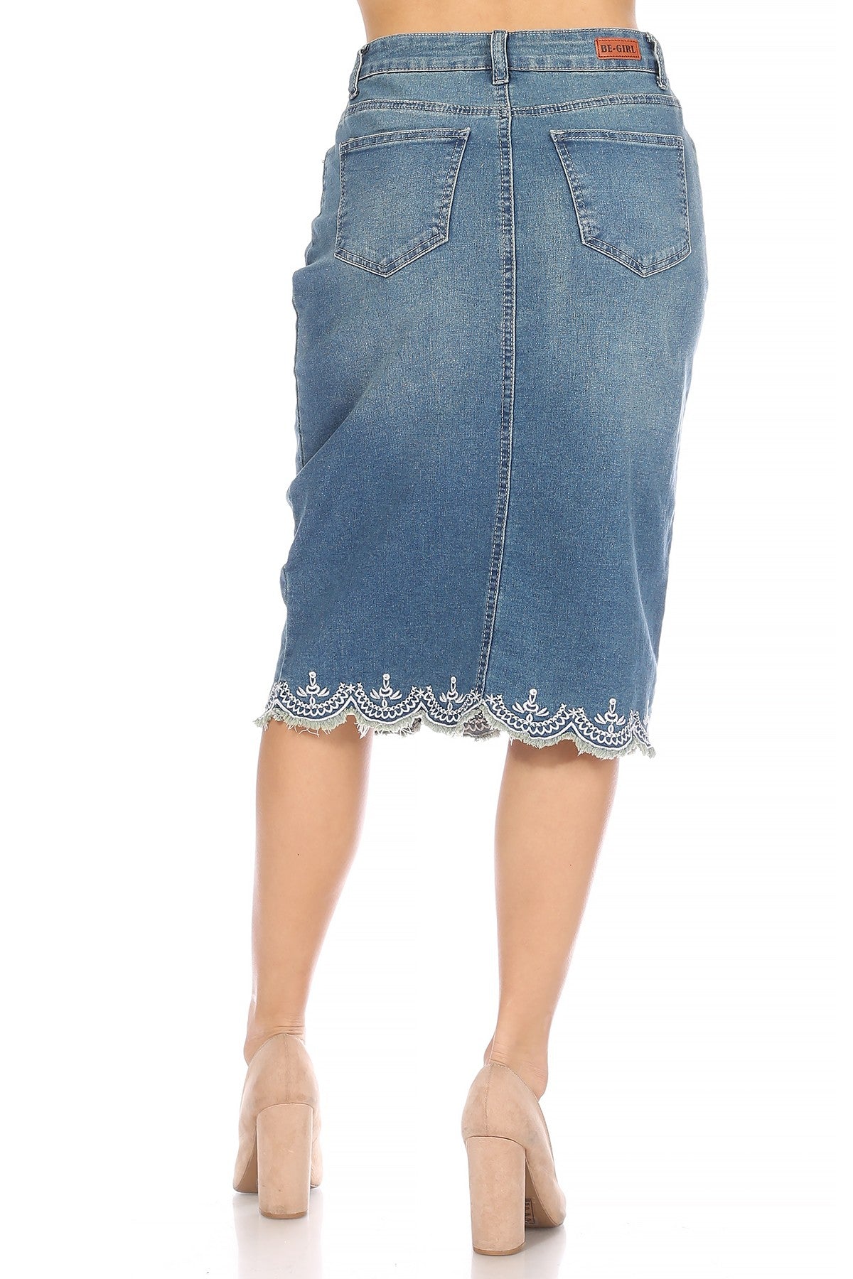 Forever Lace Denim Skirt (Vintage)