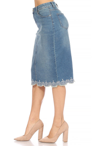 Forever Lace Denim Skirt (Vintage) - FINAL SALE