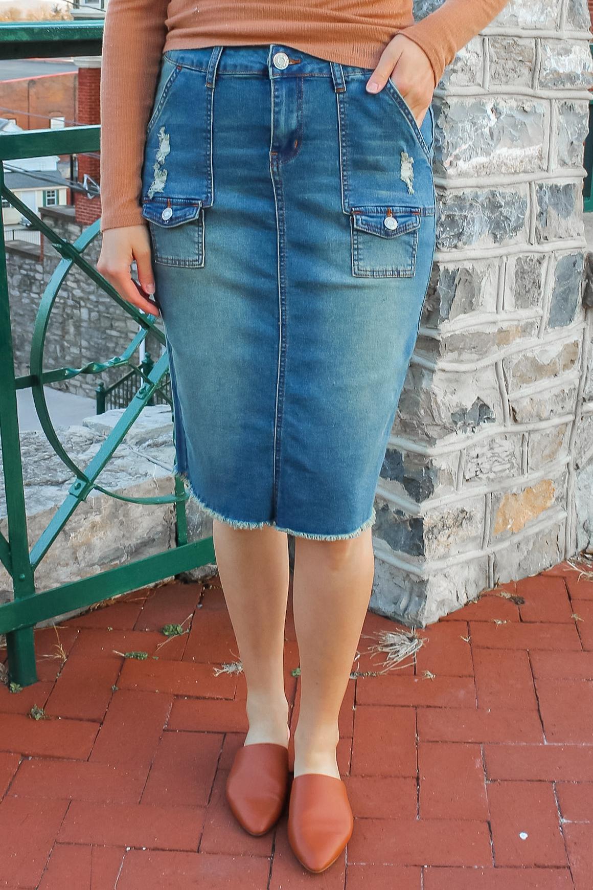 Andrea Denim Skirt in Vintage (FINAL SALE)