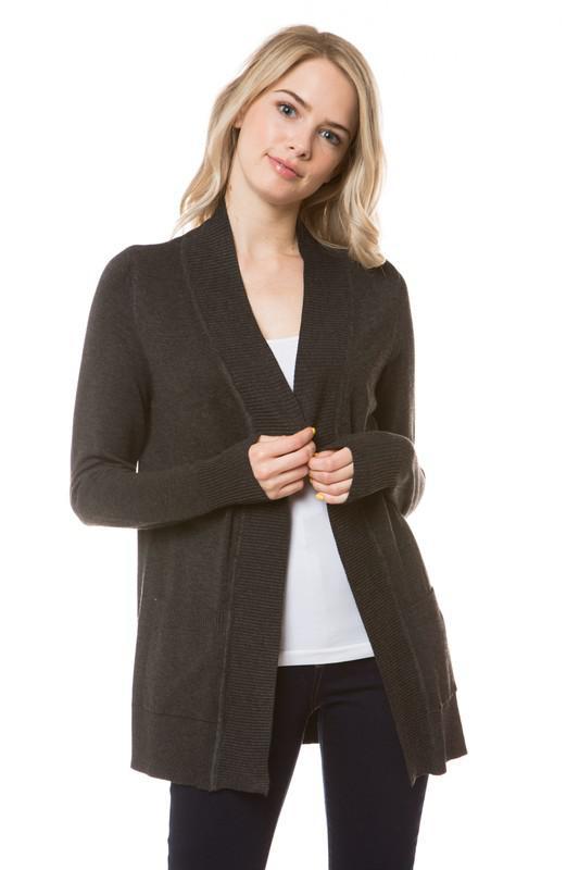 Stay Cozy Open Cardigan in Charcoal Gray (FINAL SALE)