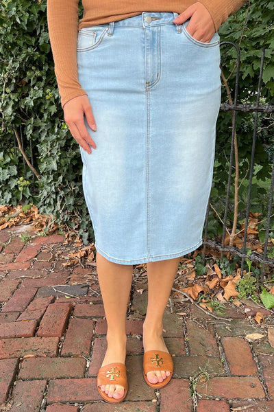 Naomi Light Wash Denim Skirt (FINAL SALE)