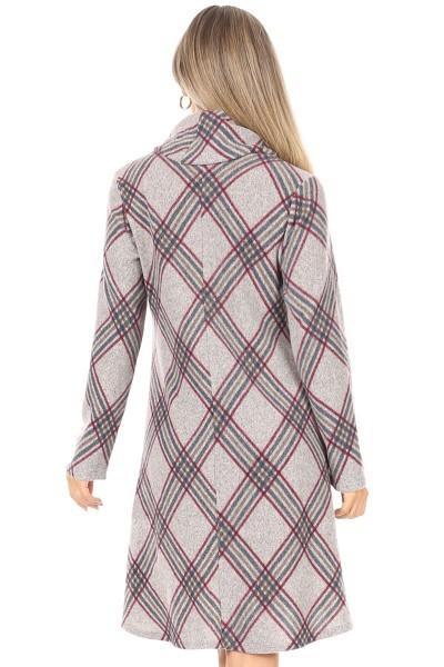 Chelsea Plaid Sweater Dress in Grey