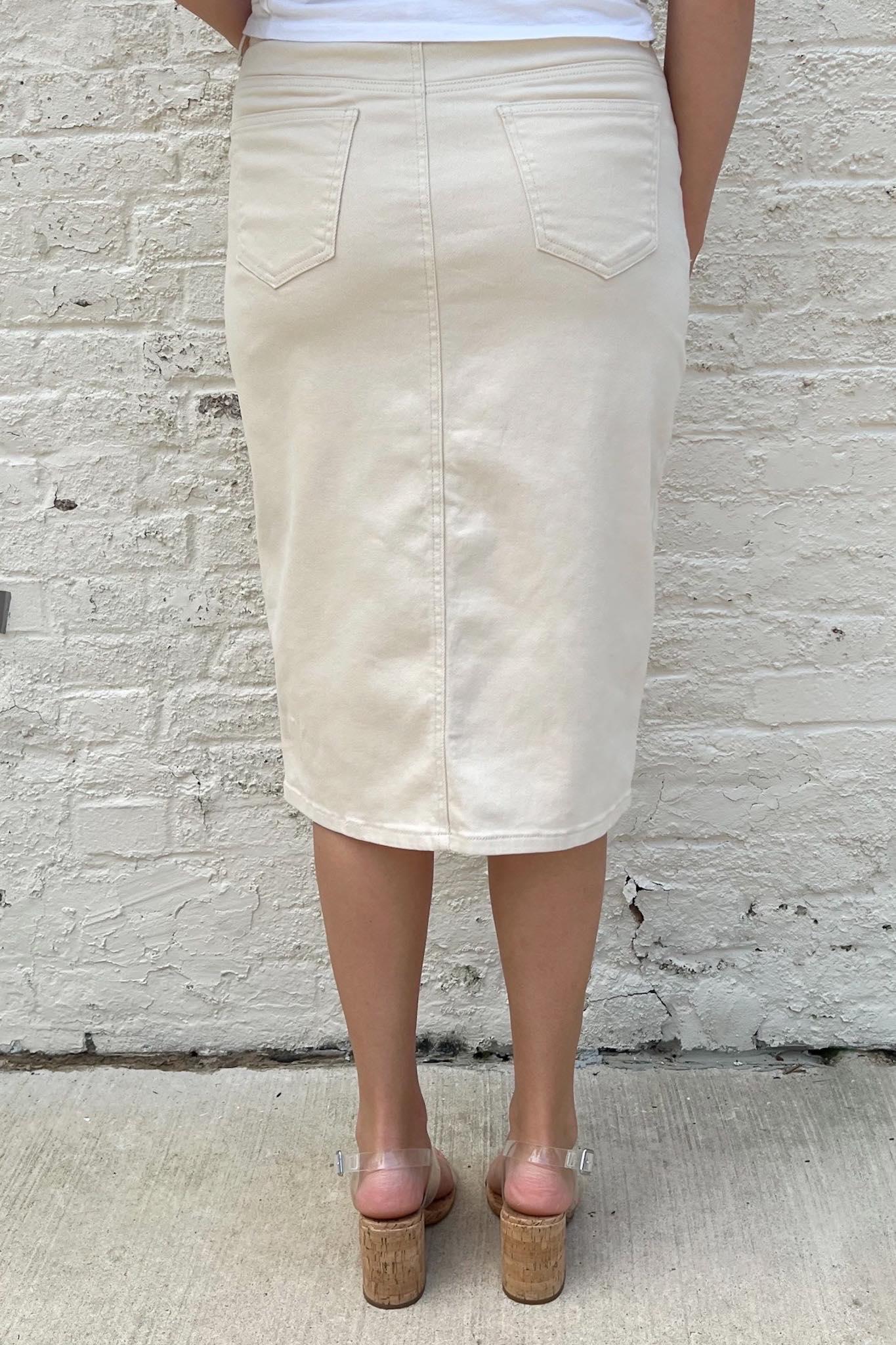 JDA Ivory Denim Skirt (FINAL SALE)