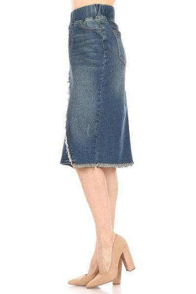 Becca Distressed Denim Skirt (Vintage)