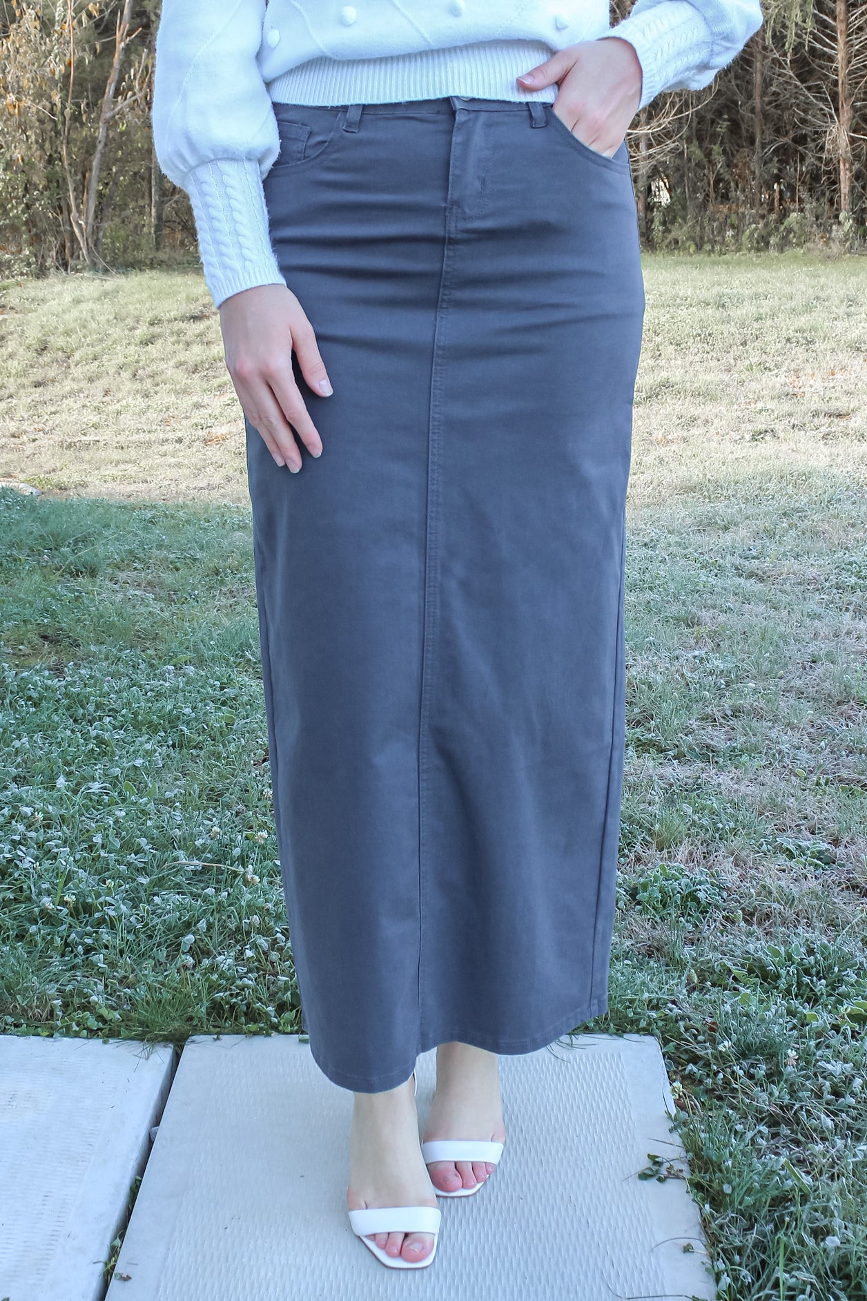 Stella Steel Long Denim Maxi Skirt (FINAL SALE)
