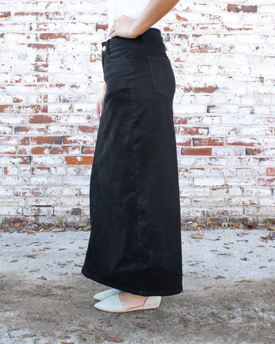 Stella Ebony Long Denim Maxi Skirt (FINAL SALE)